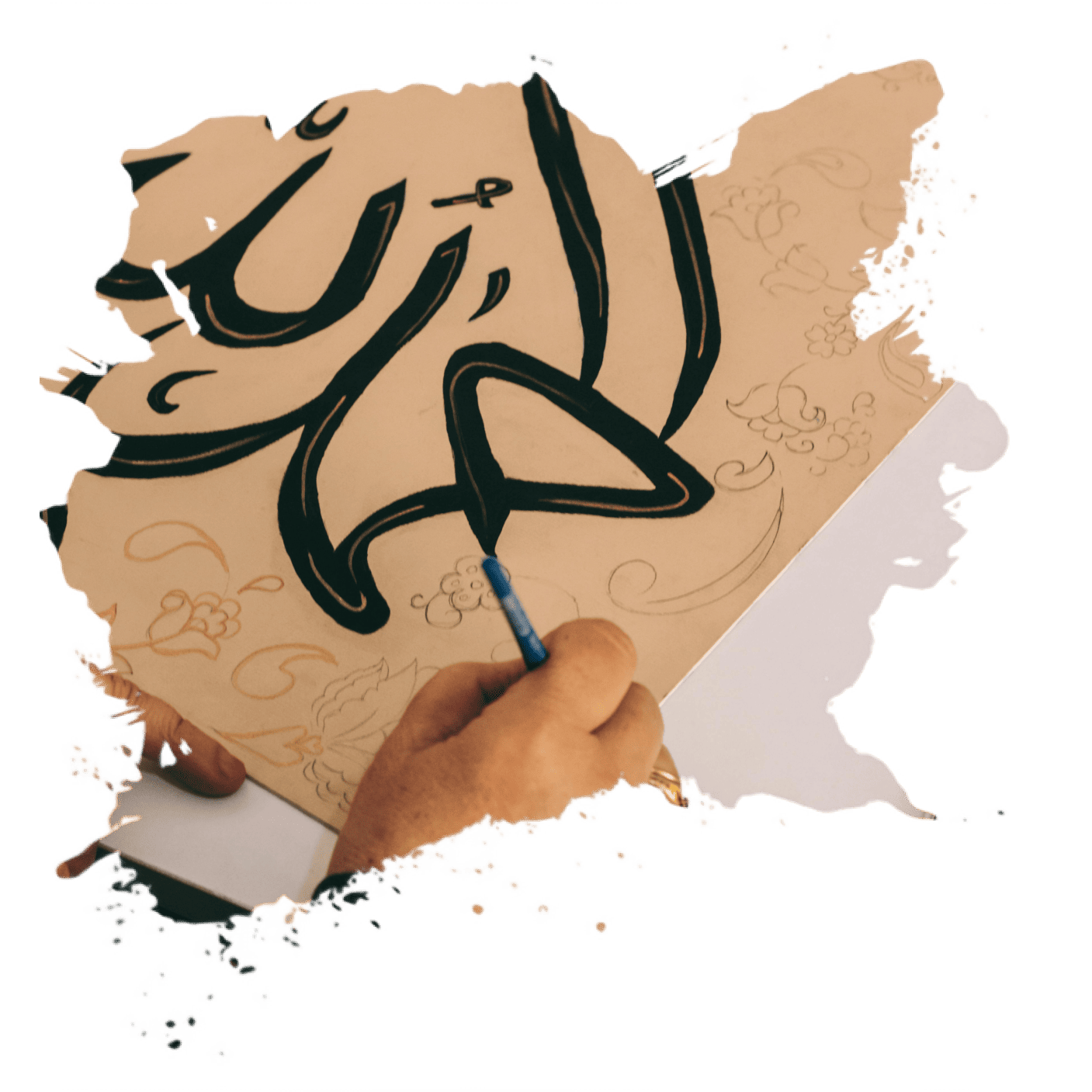 El yazısı yazan bir kişi